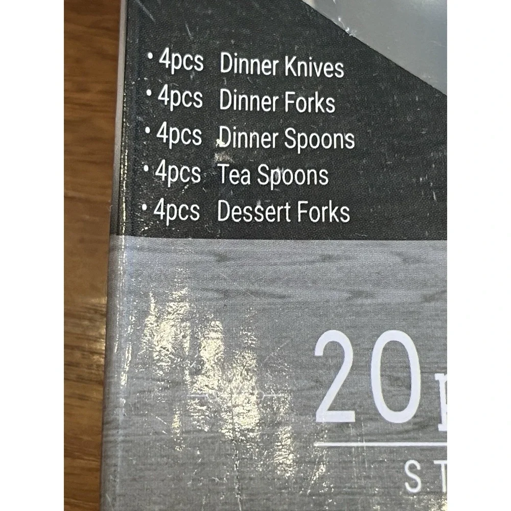 Vintage Hampton 20 Piece Flatware Set Stainless Steel Mirror Polish HN-20208 NEW
